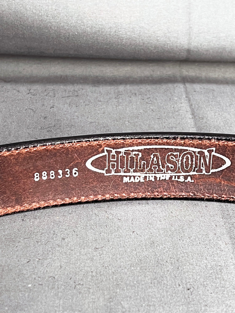 HILASON Western Heavy Duty Genuine Leather Mens Belt Basket Weave Mahogany