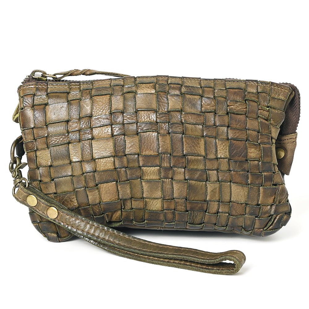 Never Mind Clutch Vintage Handmade Genuine Cowhide Leather