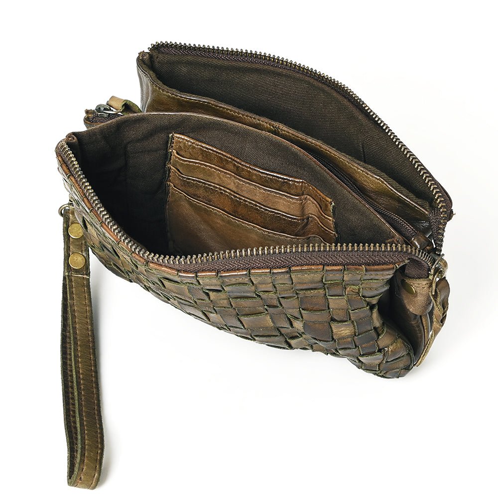 Never Mind Clutch Vintage Handmade Genuine Cowhide Leather