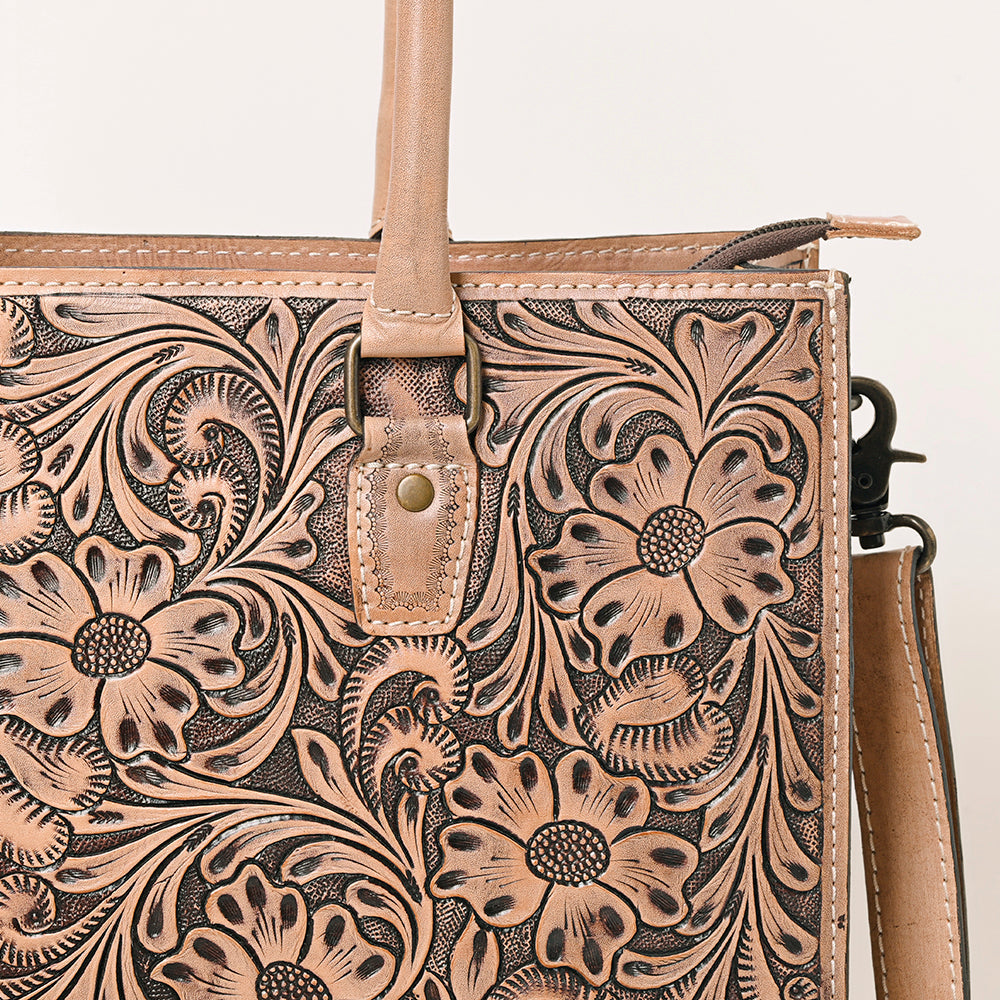 American Darling Tote Hand Tooled Genuine Leather