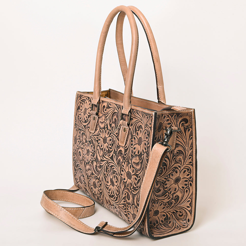 American Darling Tote Hand Tooled Genuine Leather