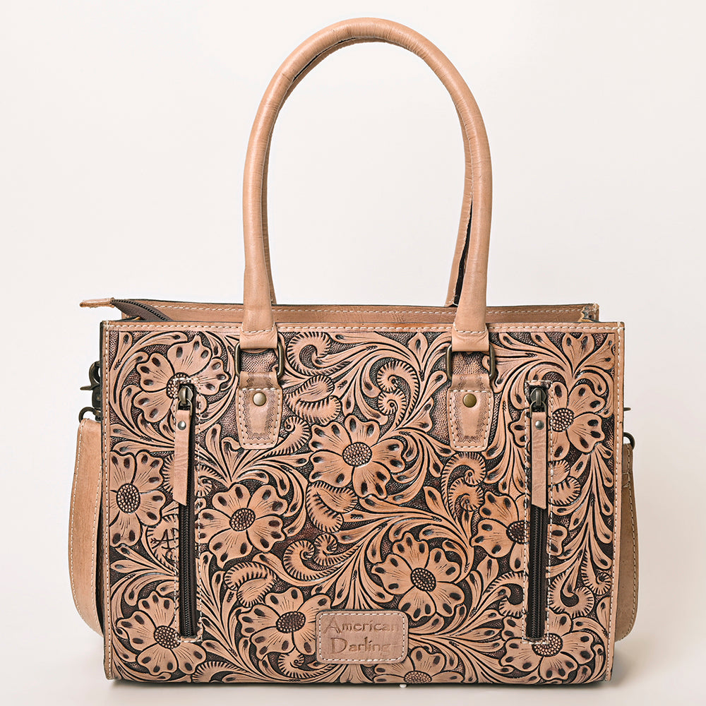 American Darling Tote Hand Tooled Genuine Leather