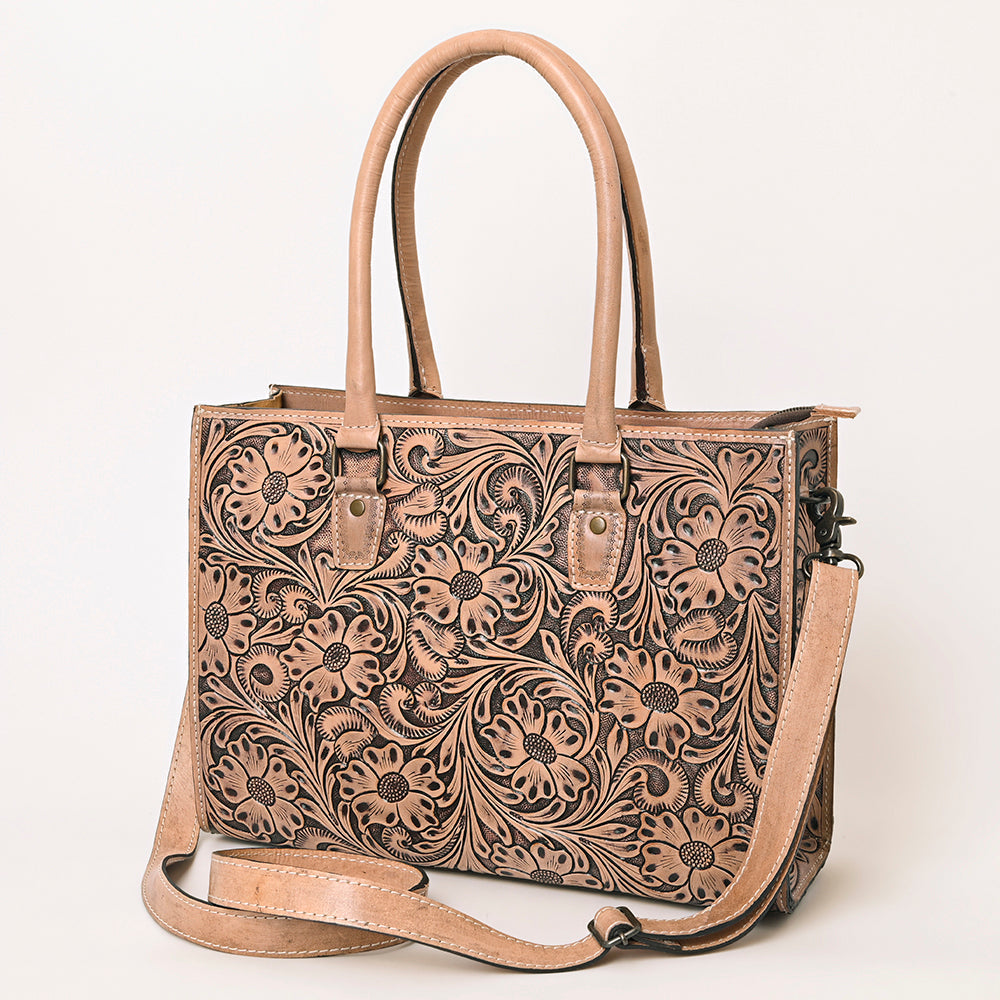 American Darling Tote Hand Tooled Genuine Leather