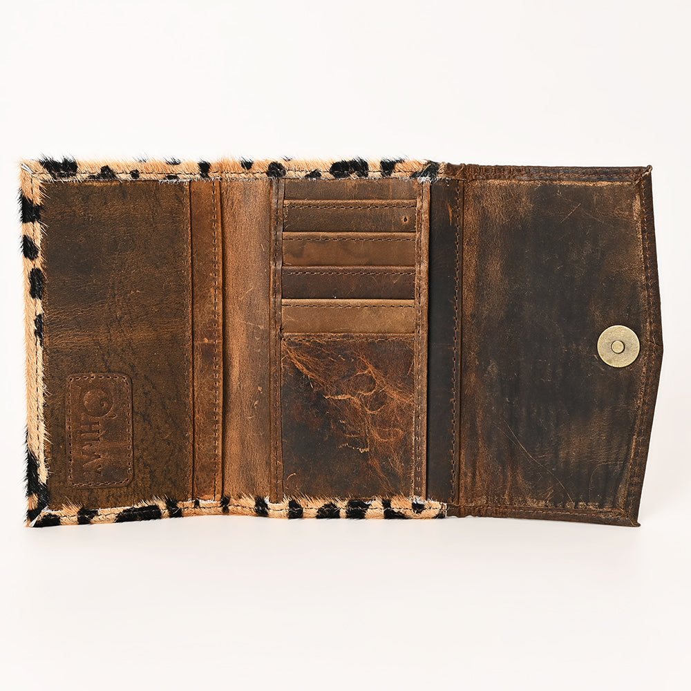 OHLAY Wallet Embossed Hair-On Genuine Leather Women Bag Western Handbag Purse | Womens Handbags |Leather Belt for Summer
