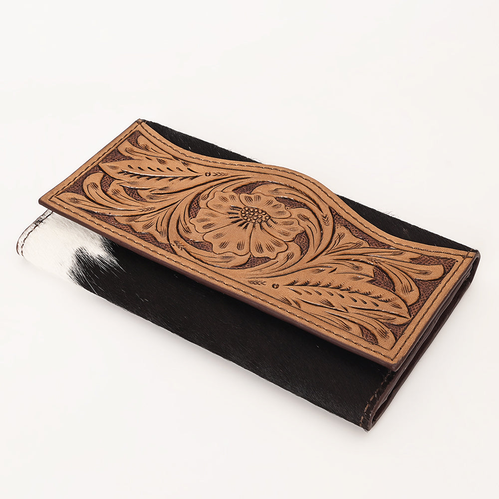 OHLAY Wallet Hand Tooled Hair-On Genuine Leather Women Bag Western Handbag Purse | Womens Handbags |Leather Belt for Summer