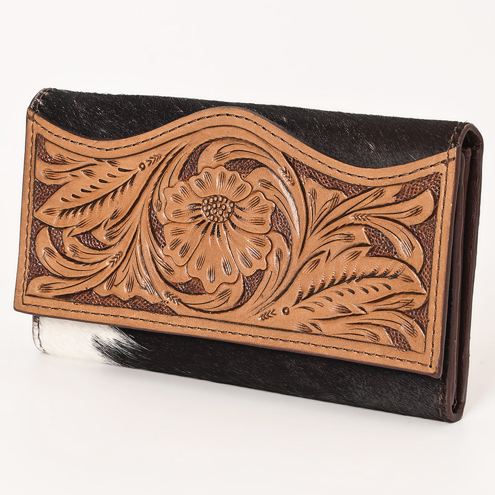 OHLAY Wallet Hand Tooled Hair-On Genuine Leather Women Bag Western Handbag Purse | Womens Handbags |Leather Belt for Summer