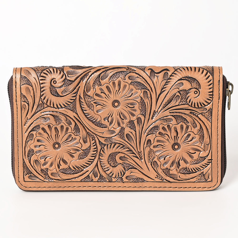 OHLAY Hand-Tooled Genuine Leather Wallet