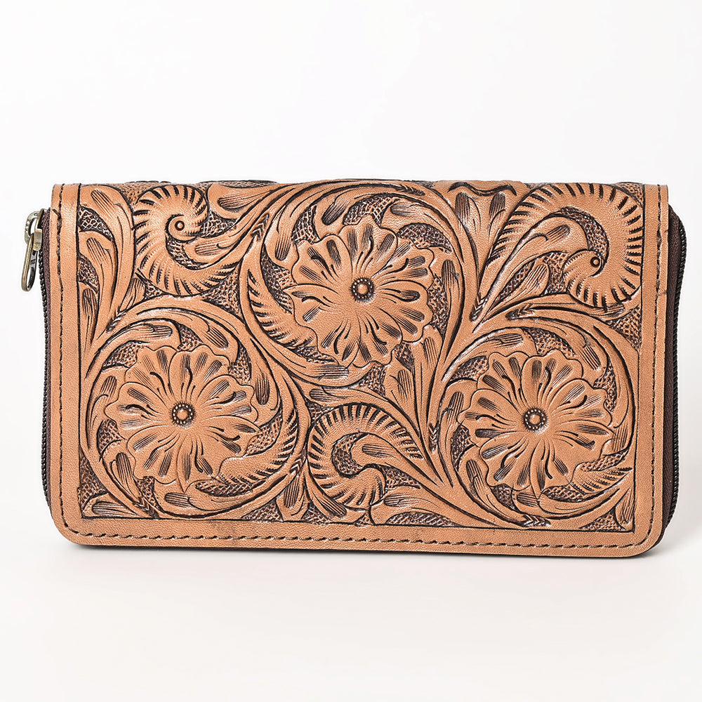 OHLAY Hand-Tooled Genuine Leather Wallet