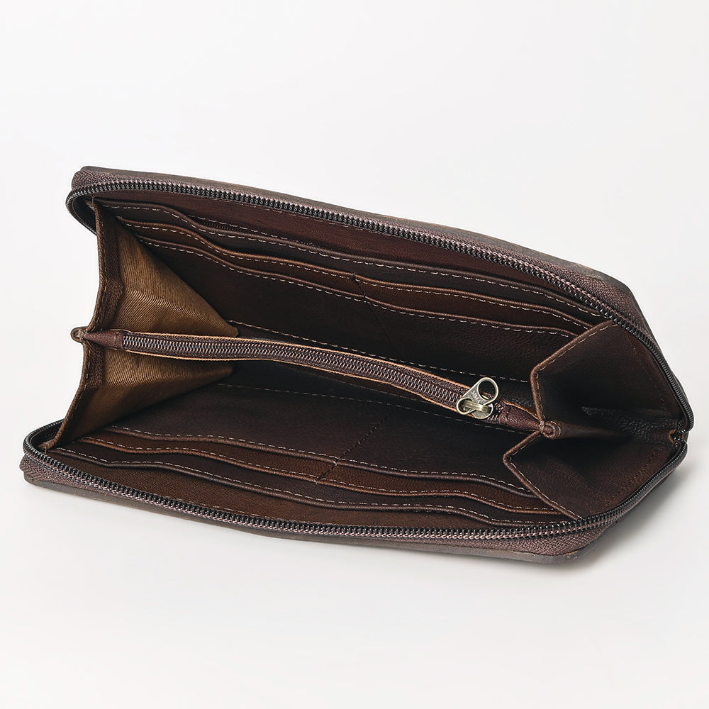 OHLAY Hand-Tooled Genuine Leather Wallet