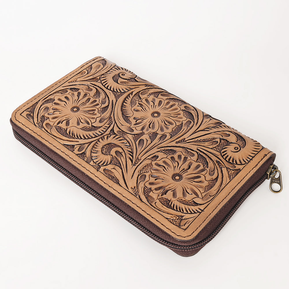 OHLAY Hand-Tooled Genuine Leather Wallet