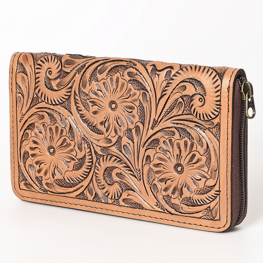 OHLAY Hand-Tooled Genuine Leather Wallet