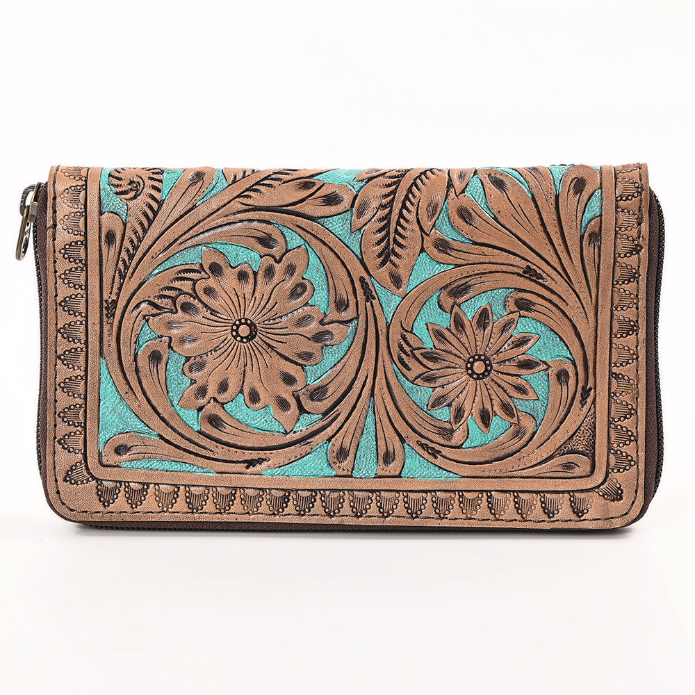 OHLAY Hand-Tooled Genuine Leather Wallet