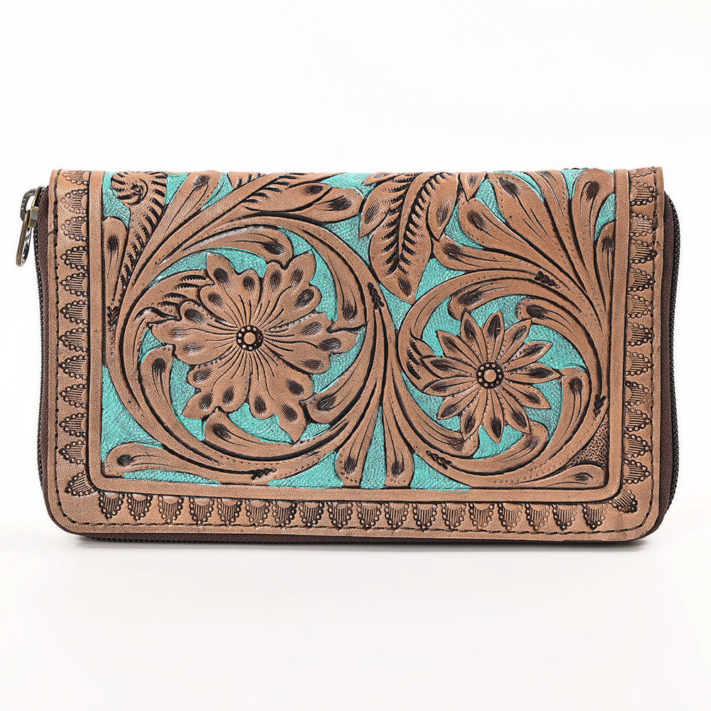 OHLAY Wallet Hand Tooled Genuine Leather Women Bag Western Handbag Purse | Womens Handbags |Leather Belt for Summer