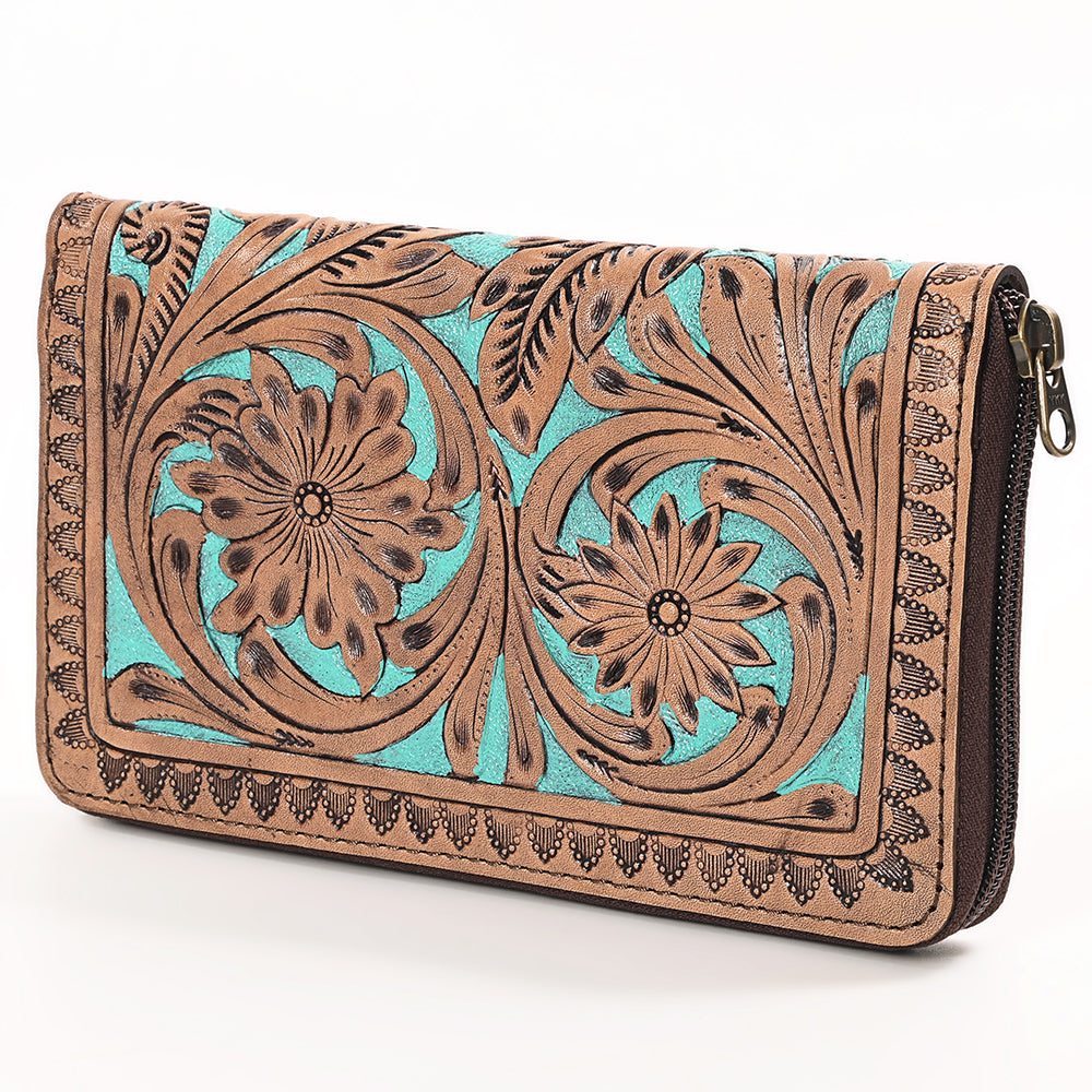 OHLAY Hand-Tooled Genuine Leather Wallet