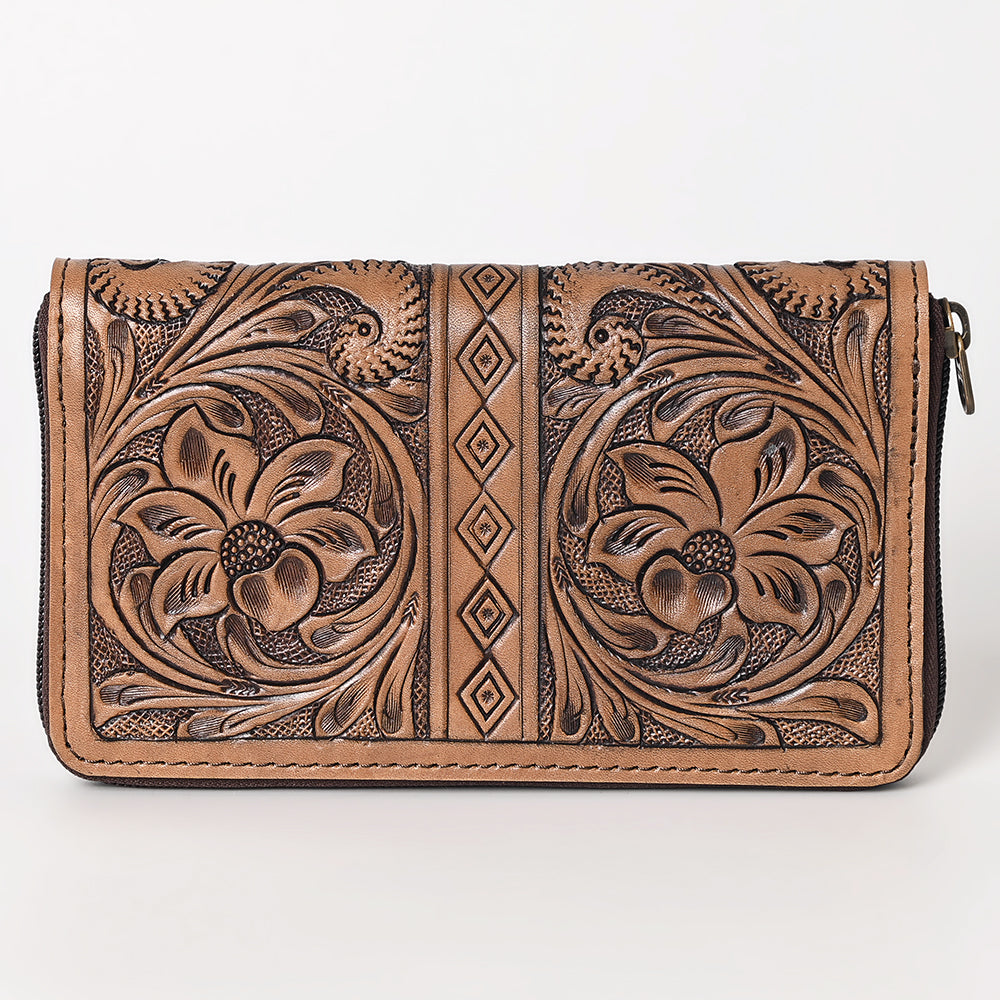 Ohlay Wallet Hand Tooled Genuine Leather
