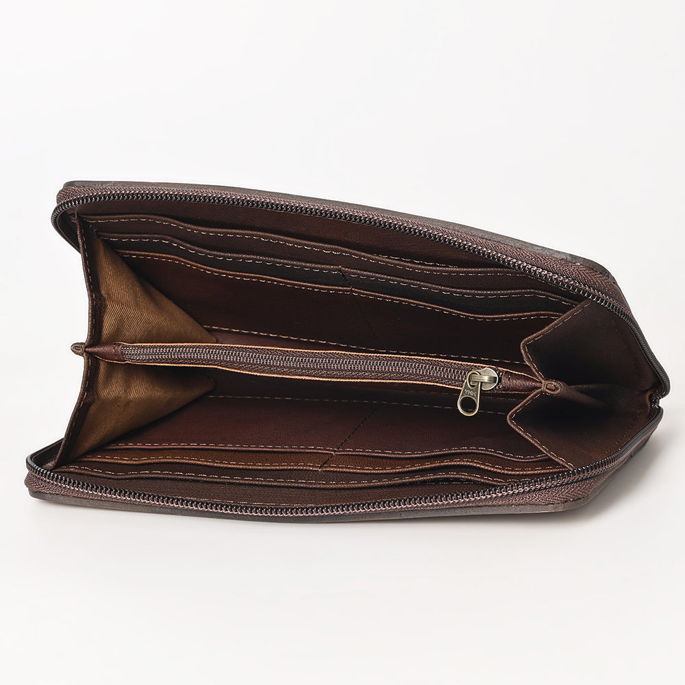 Ohlay Wallet Hand Tooled Genuine Leather