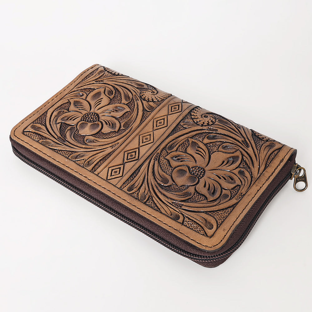Ohlay Wallet Hand Tooled Genuine Leather