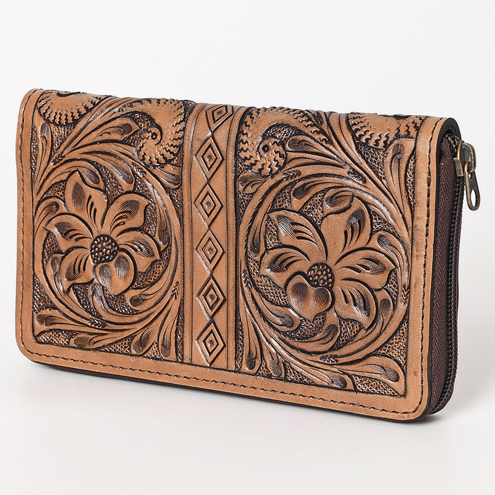 Ohlay Wallet Hand Tooled Genuine Leather