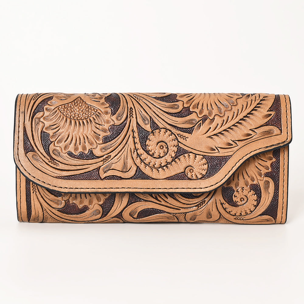 OHLAY Hand-Tooled Genuine Leather Wallet