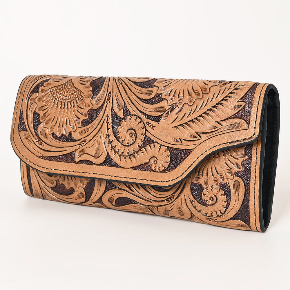OHLAY Hand-Tooled Genuine Leather Wallet