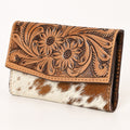 Ohlay Wallet Hand Tooled Hair-on Genuine Leather