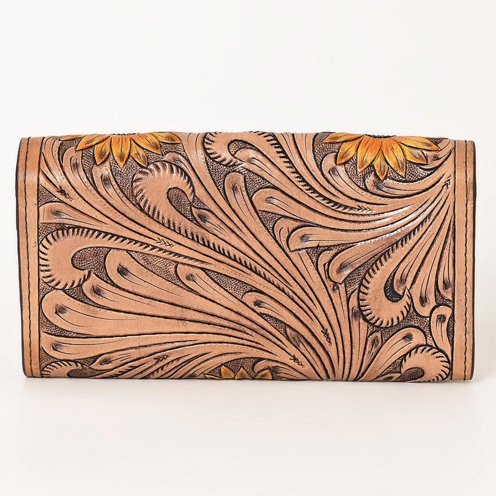 OHLAY Wallet Hand Tooled Genuine Leather Women Bag Western Handbag Purse | Womens Handbags |Leather Belt for Summer