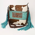 Ohlay Hobo Hand Tooled Embossed Hair-on Genuine Leather
