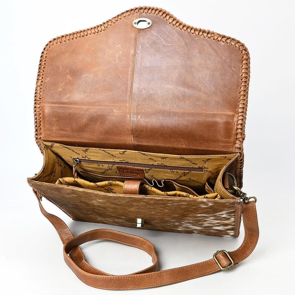 American Darling Hair-On Genuine Leather Briefcase