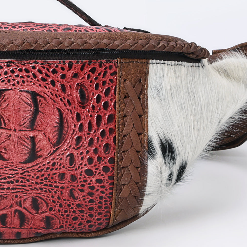 American Darling Pouch Hair-On Crocodile Embossed Genuine Leather