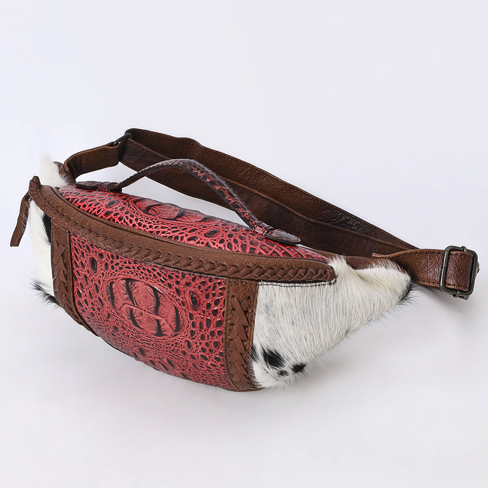 American Darling Pouch Hair-On Crocodile Embossed Genuine Leather