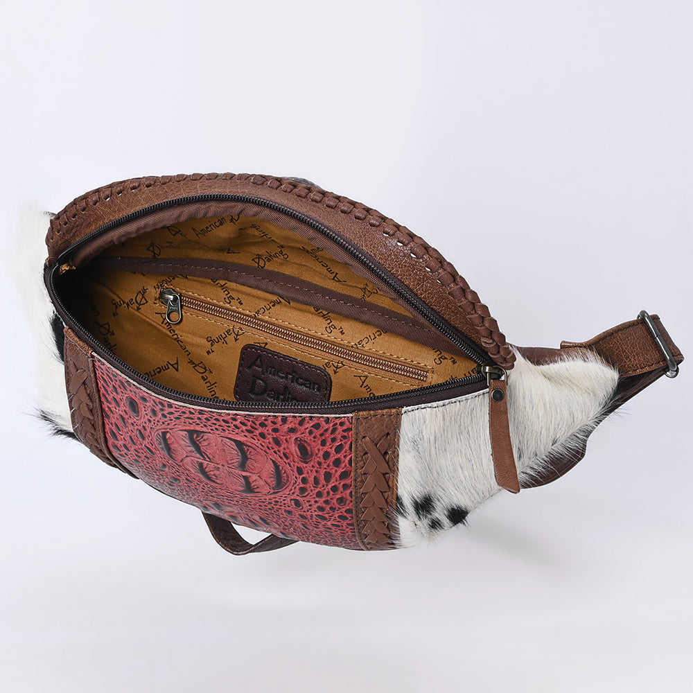American Darling Pouch Hair-On Crocodile Embossed Genuine Leather