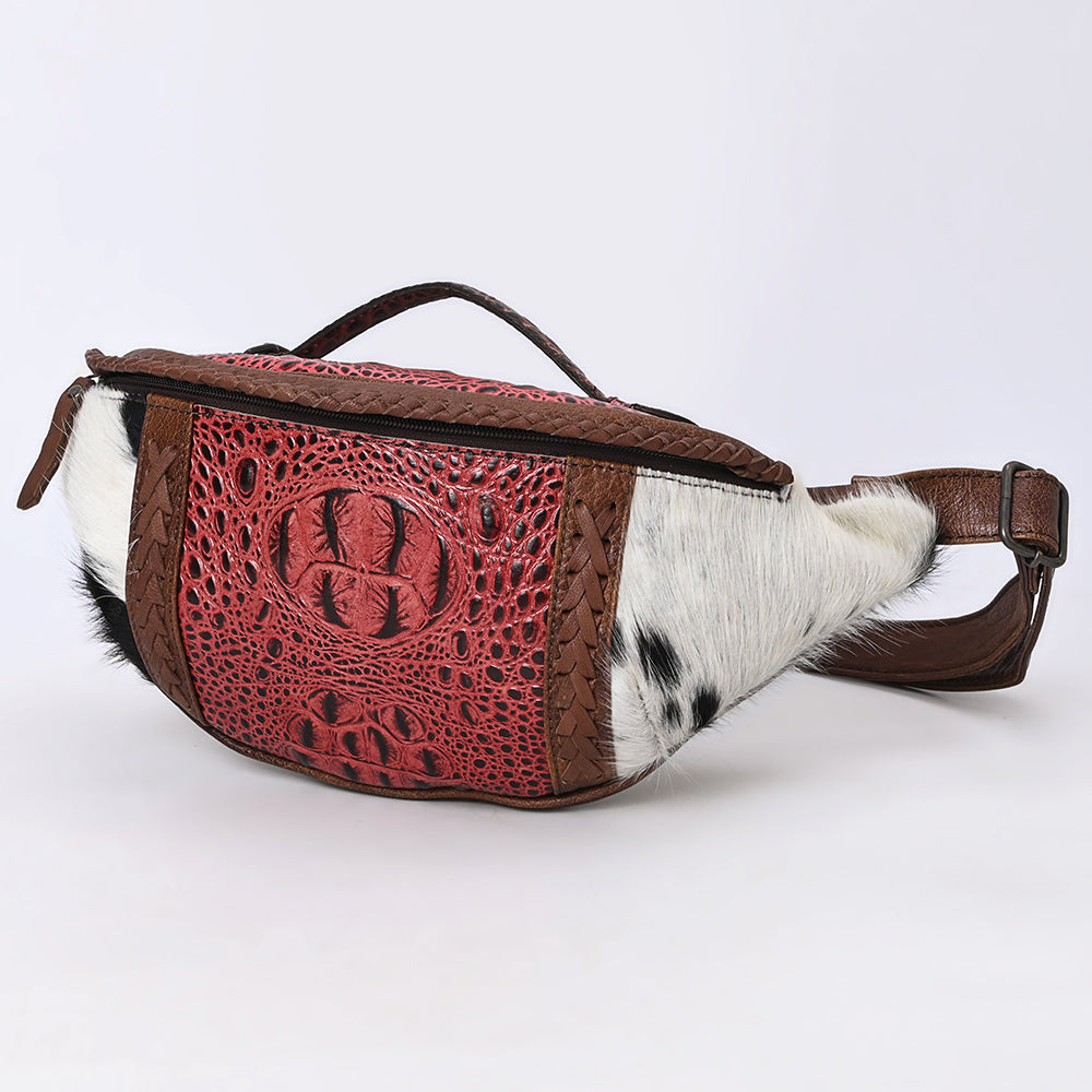 American Darling Pouch Hair-On Crocodile Embossed Genuine Leather