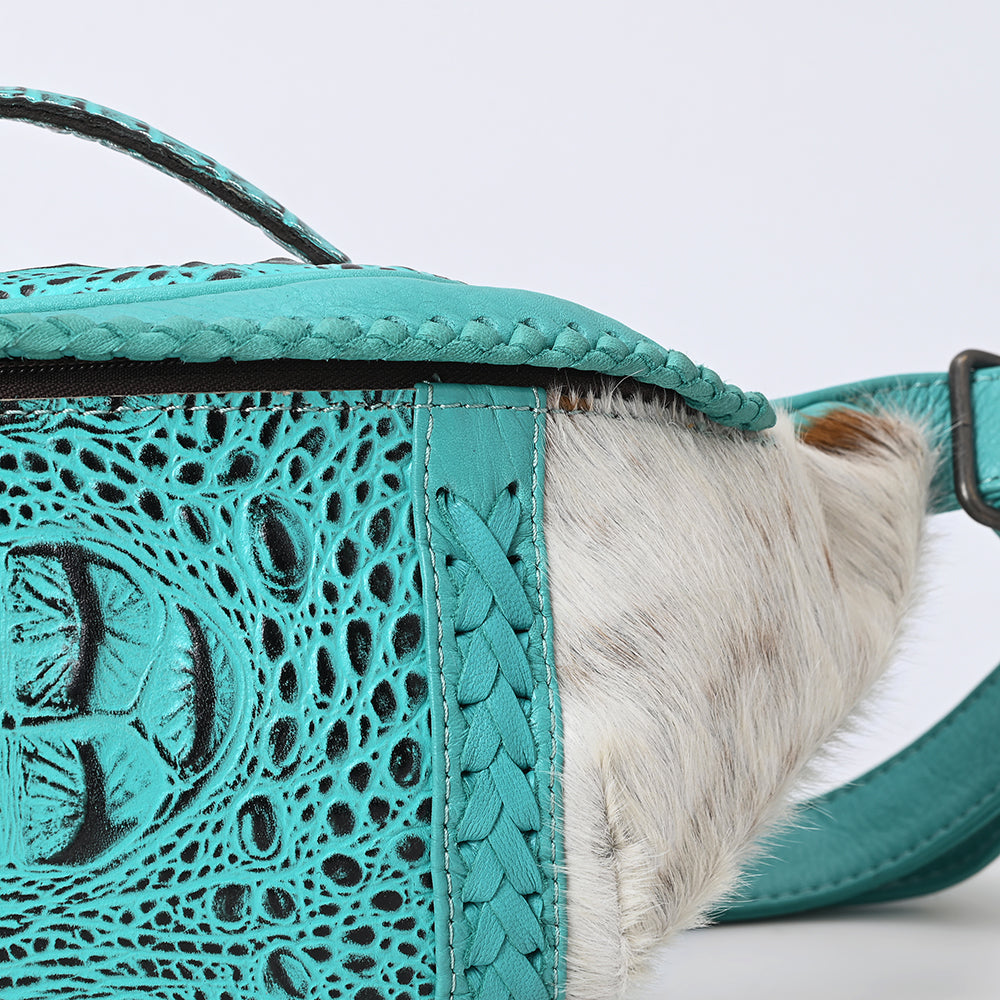 American Darling Pouch Hair-On Crocodile Embossed Genuine Leather
