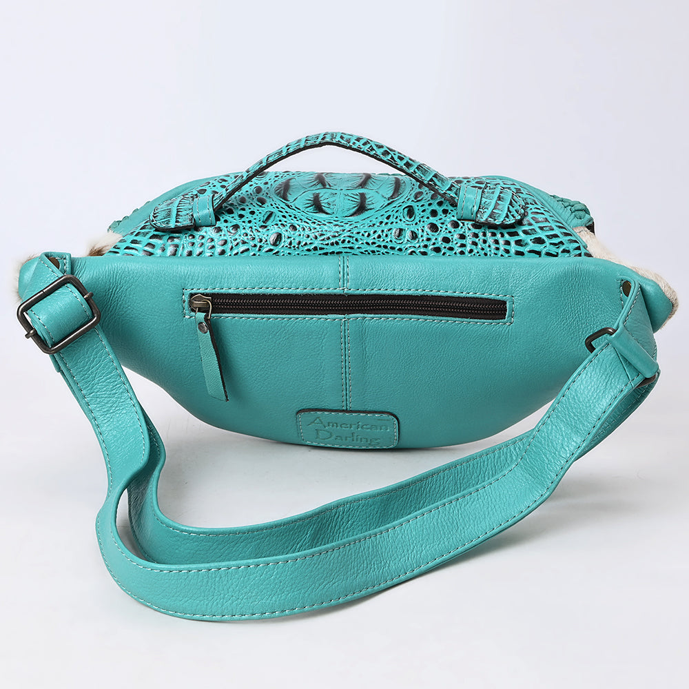 American Darling Pouch Hair-On Crocodile Embossed Genuine Leather