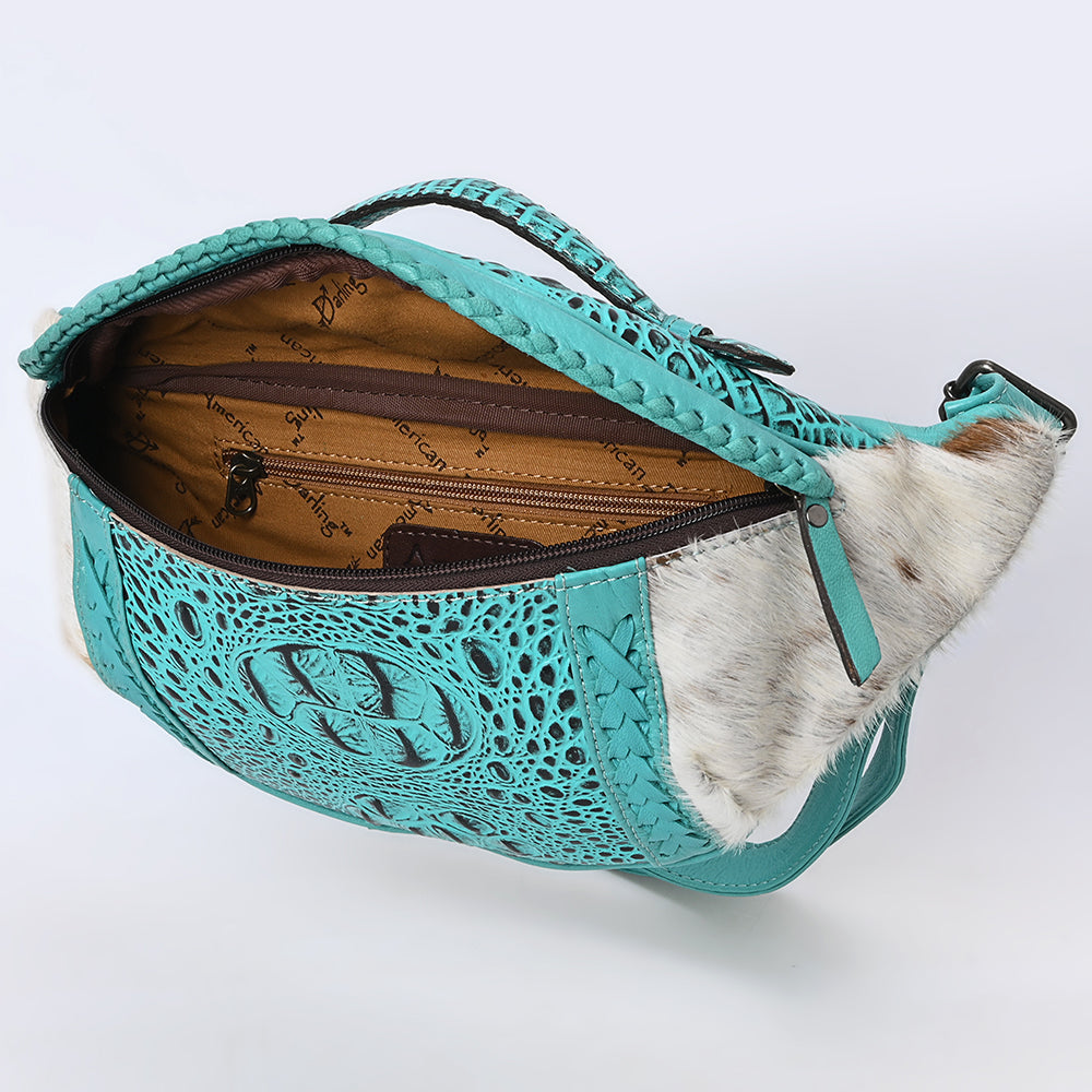 American Darling Pouch Hair-On Crocodile Embossed Genuine Leather