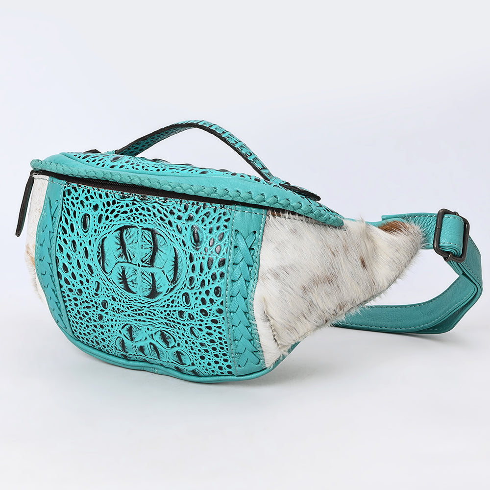 American Darling Pouch Hair-On Crocodile Embossed Genuine Leather
