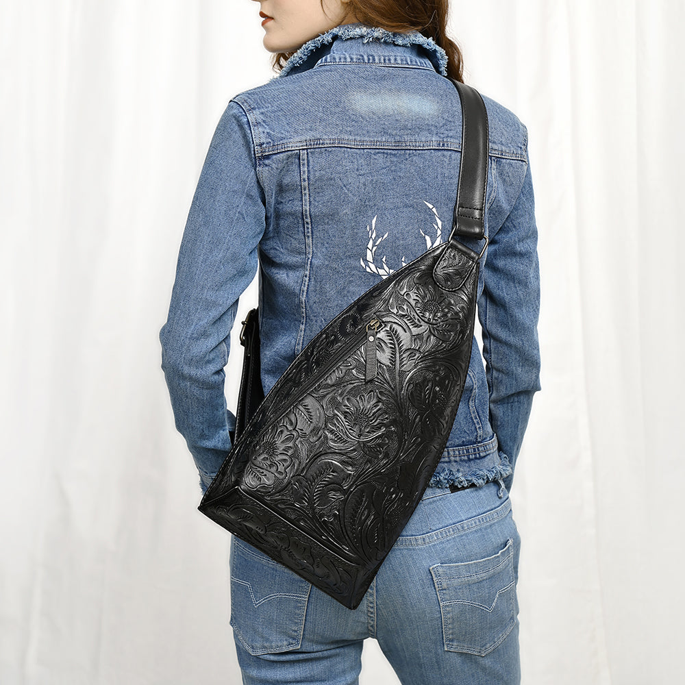 American Darling Sling Hand Tooled Genuine Leather