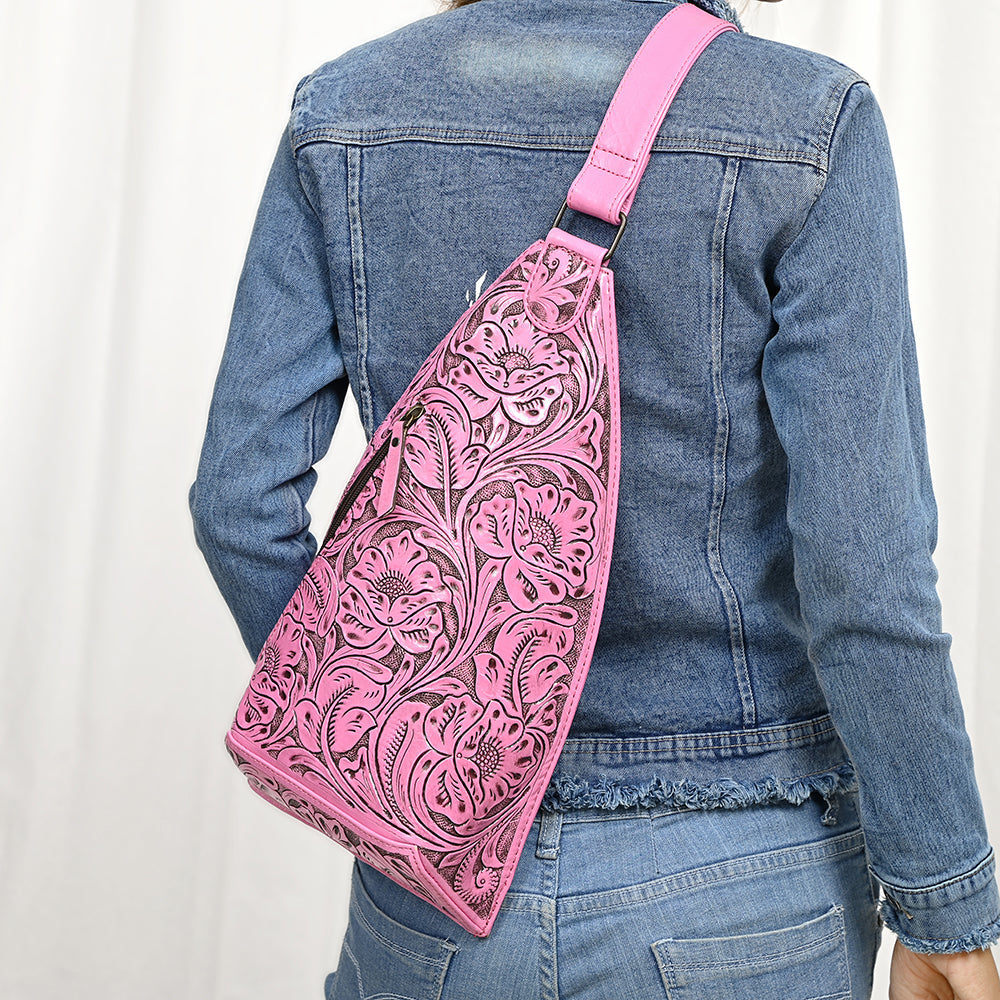 American Darling Sling Hand Tooled Genuine Leather