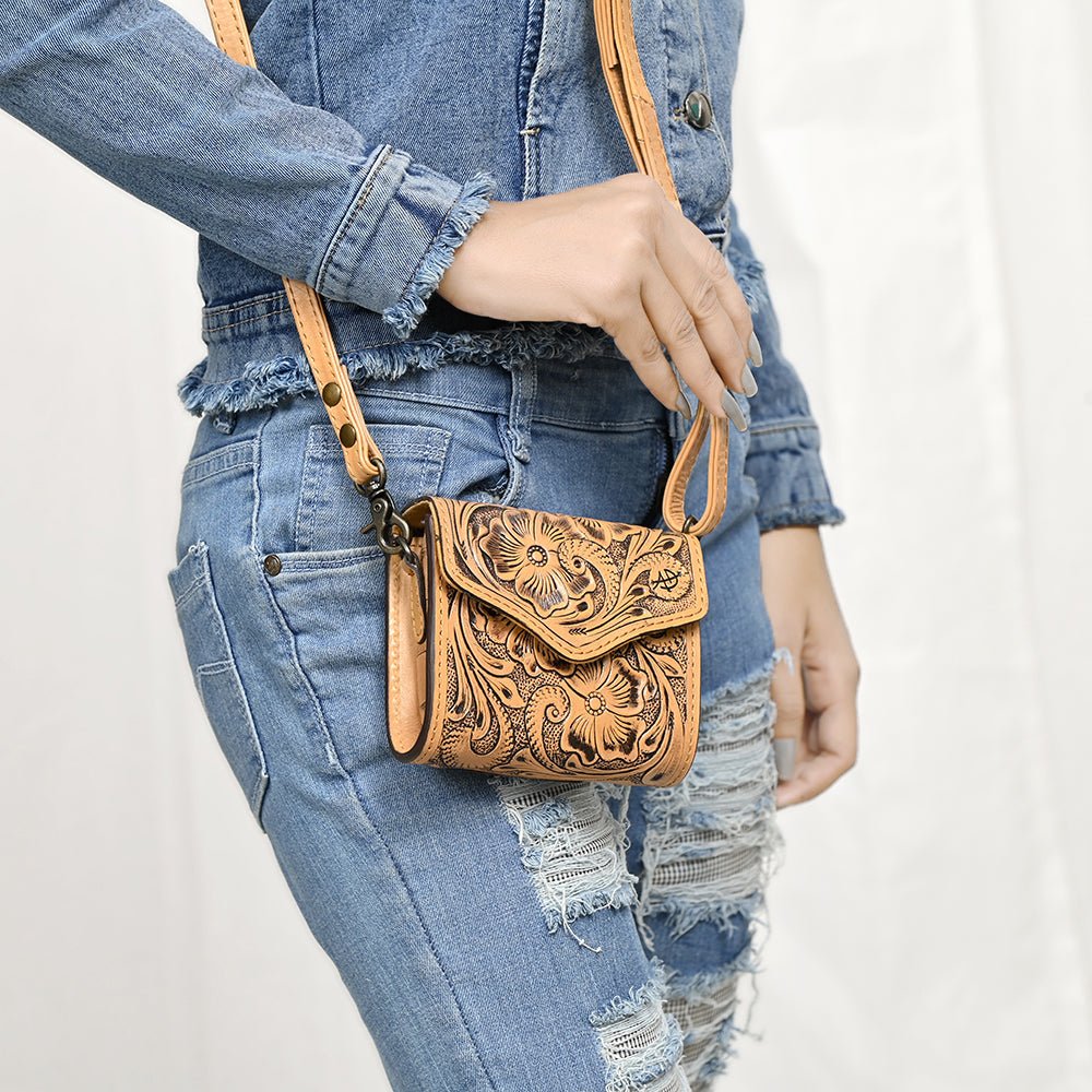 American Darling Wallet Hand Tooled Genuine Leather