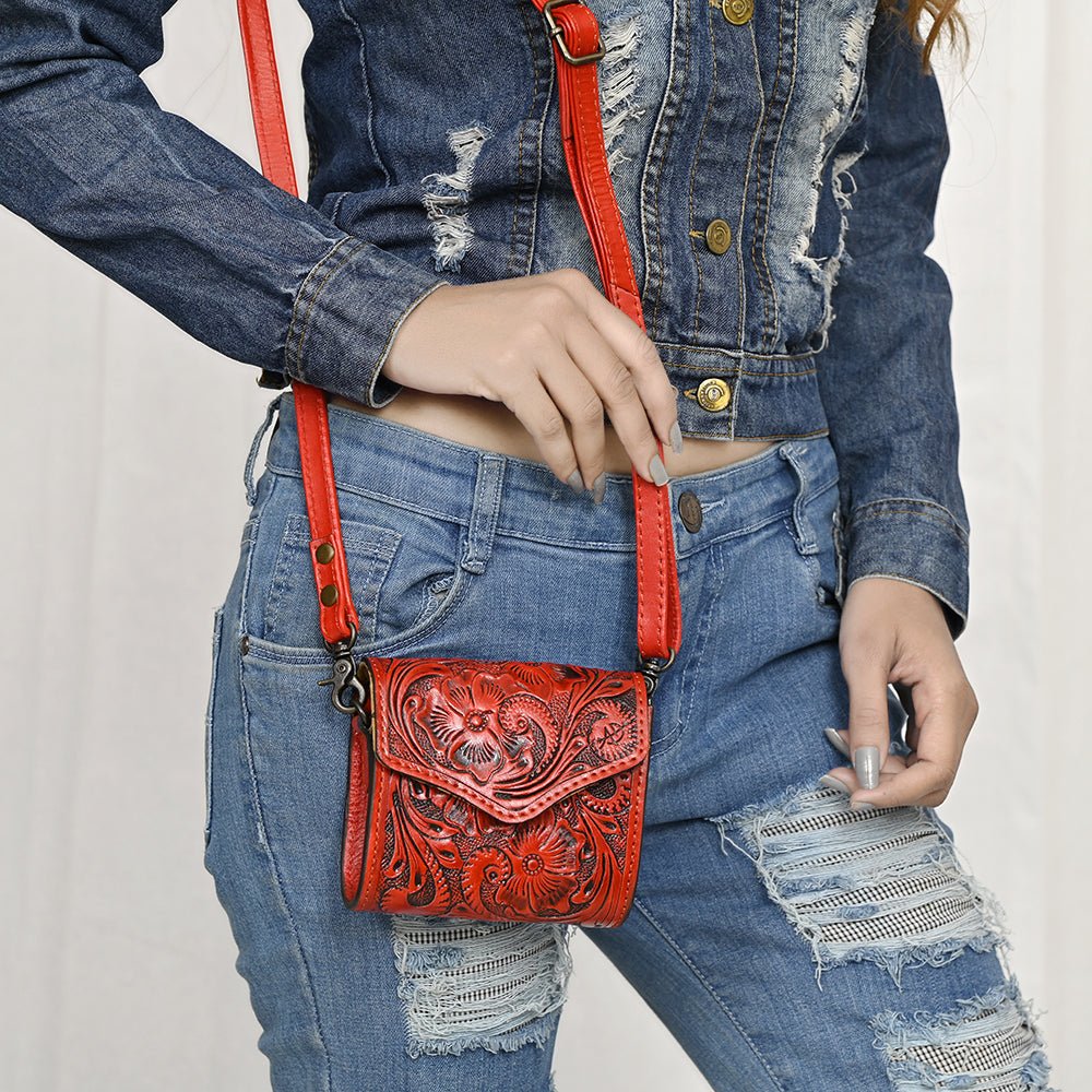 American Darling Wallet Hand Tooled Genuine Leather