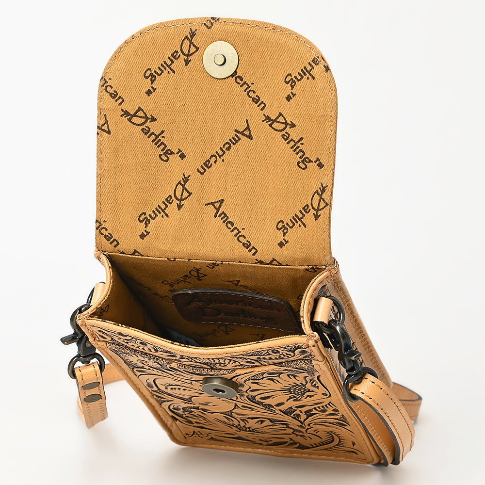 American Darling Cell Phone Holder Hand Tooled Genuine Leather