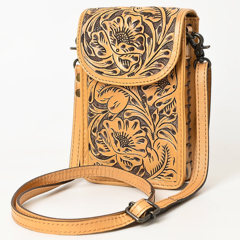 American Darling Cell Phone Holder Hand Tooled Genuine Leather