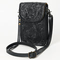 American Darling Hand Tooled Leather Cell Phone Holder – Genuine Leather Western Crossbody with Adjustable Strap