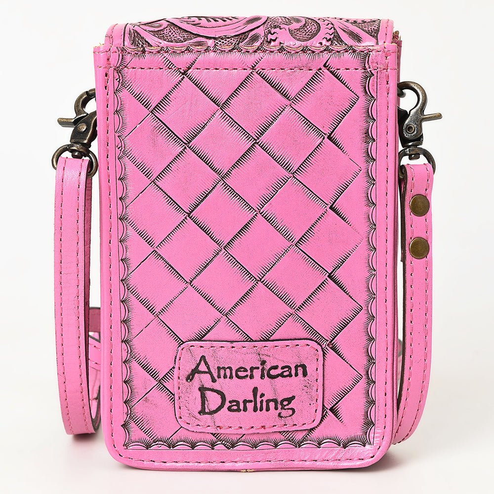 American Darling Cell Phone Holder Hand Tooled Genuine Leather
