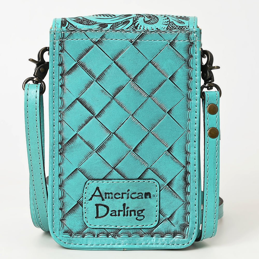 American Darling Cell Phone Holder Hand Tooled Genuine Leather