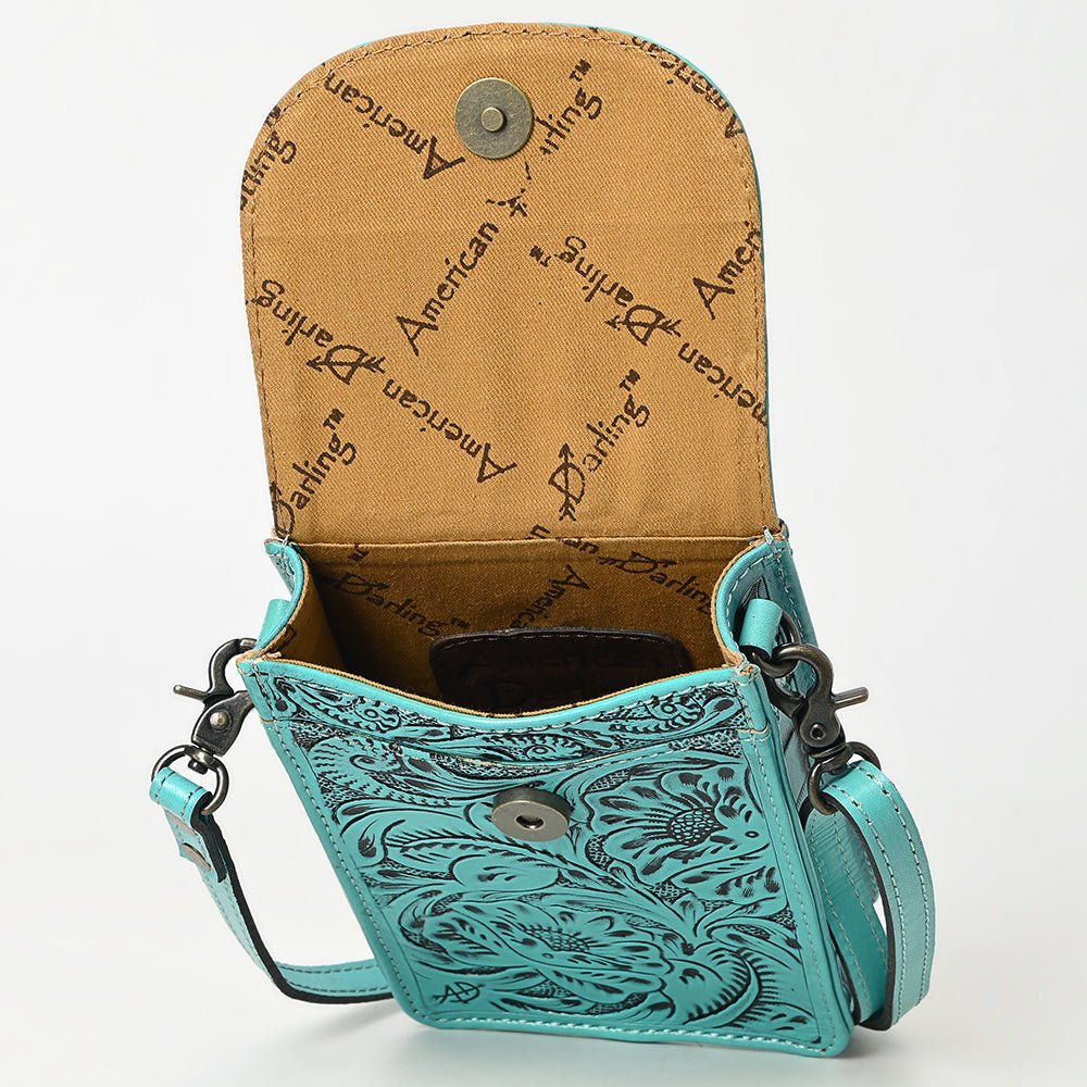 American Darling Cell Phone Holder Hand Tooled Genuine Leather