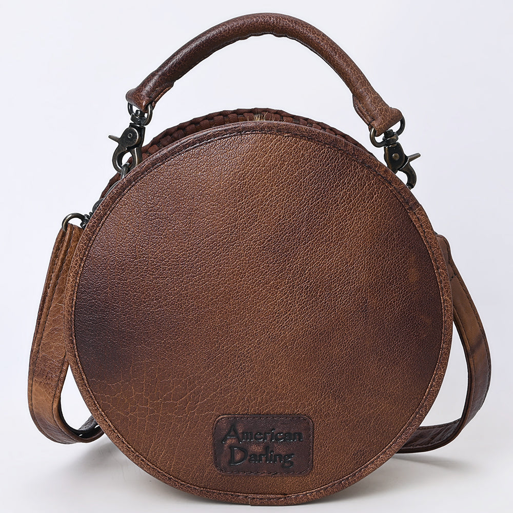American Darling Hand Tooled Western Leather Canteen Bag – Genuine Leather Floral Carved Crossbody with Strap for Everyday Wear