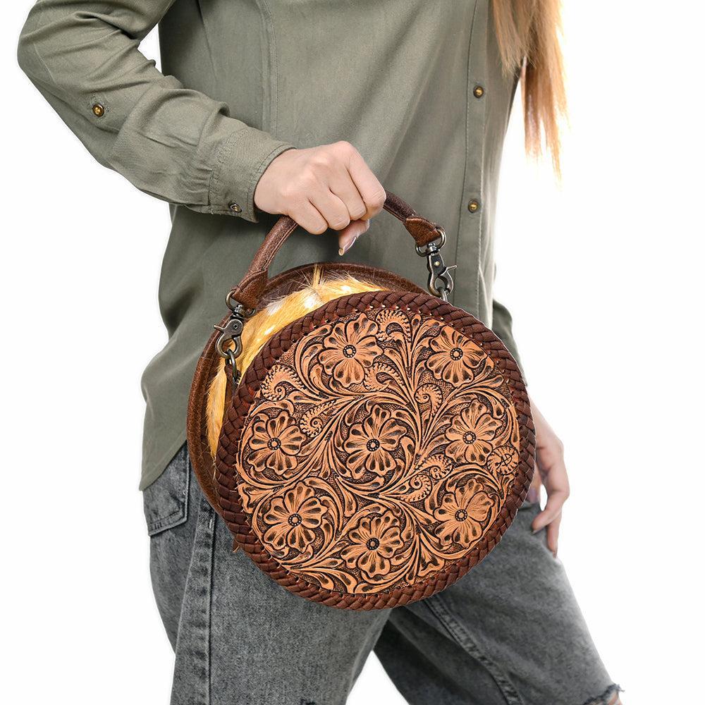 American Darling Hand-Tooled Genuine Leather Crossbody Bag