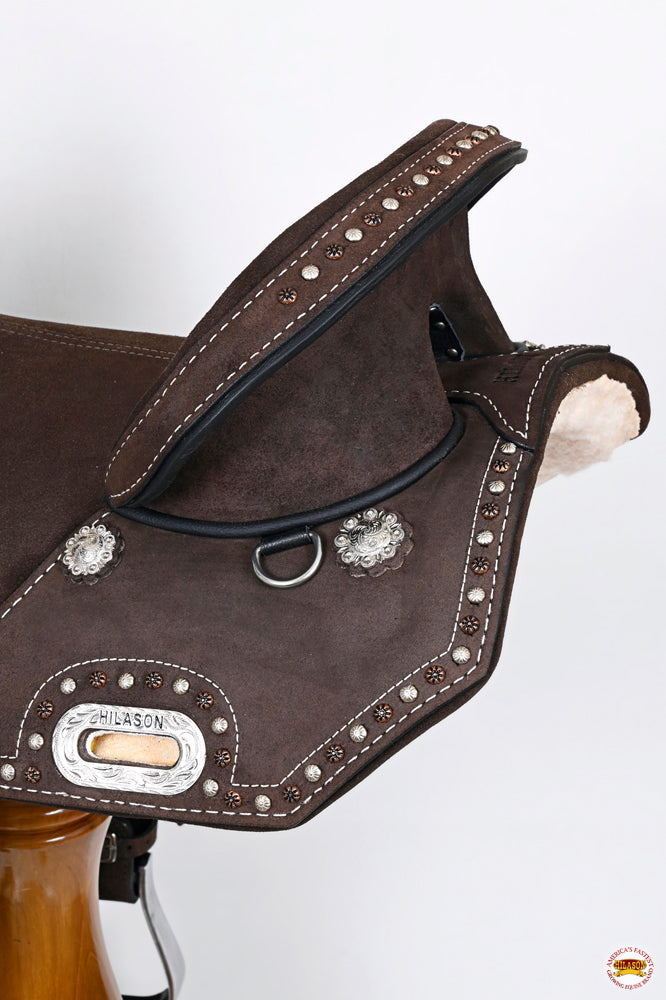 Hilason Western Horse Trail Barrel Racing American Leather Saddle Brown