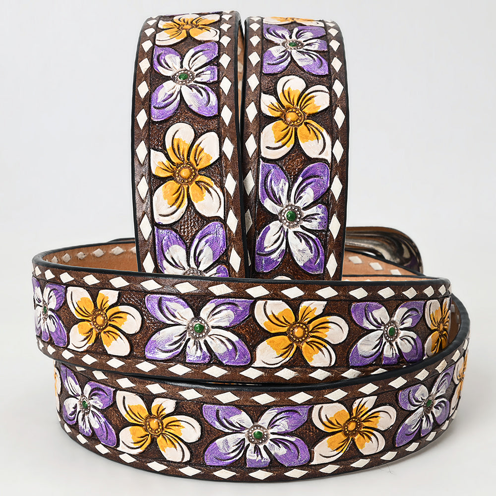 Beautifully Hand Tooled Genuine American Leather Belt Men and Women